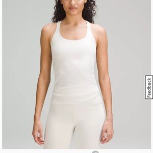 Lululemon Athletica White Fitted Sleeveless Tank Top